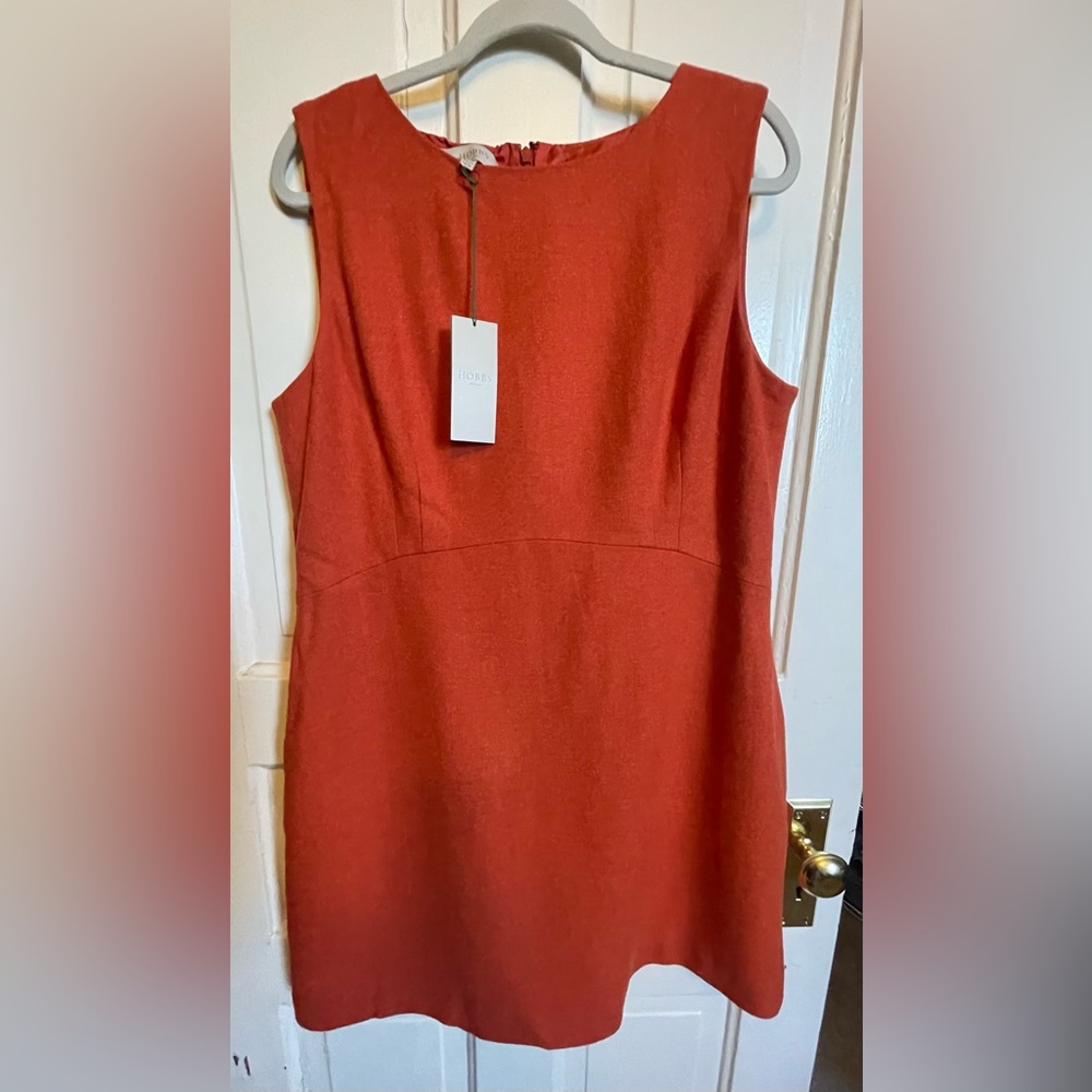 Hobbs London NWT Bold Orange Penny Sleeveless Mini Dress
